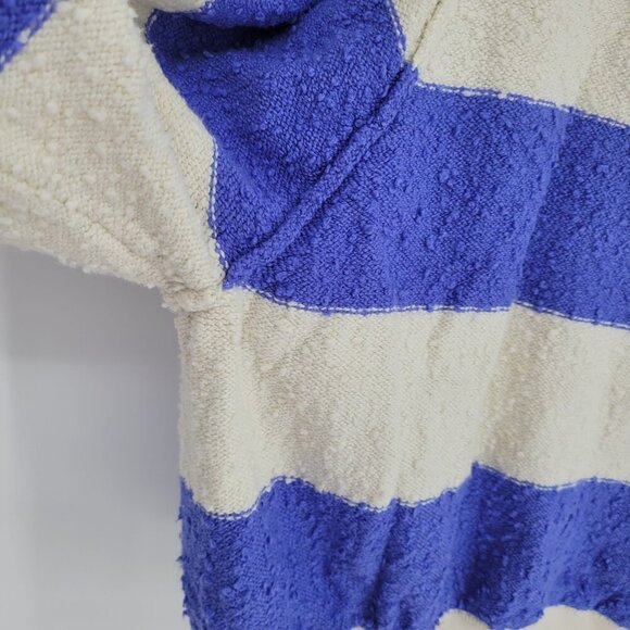 Free people womens small Found my friend Boucle Pullover blue white stripe knit - Picture 3 of 10